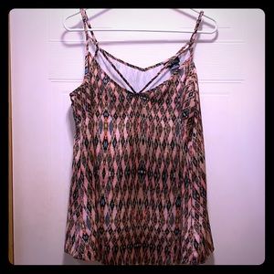 Multicolored crisscross tank top